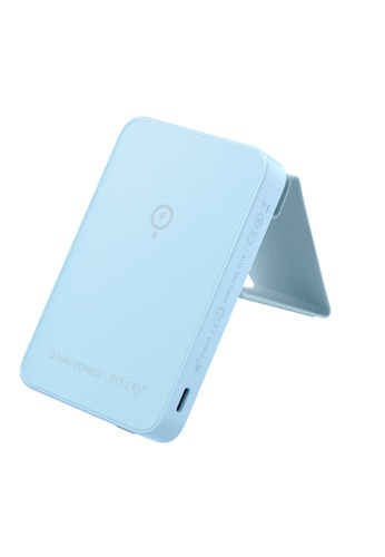 Momax Magnetic Wireless Powerbank with Stand 5000mAh (Blue)