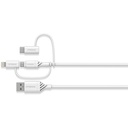 Otterbox 3in1 USBA-Micro/Lightning/USBC Cable (White)