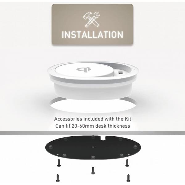 Channel Well Advanced Built-in Wireless Charger (Silver)