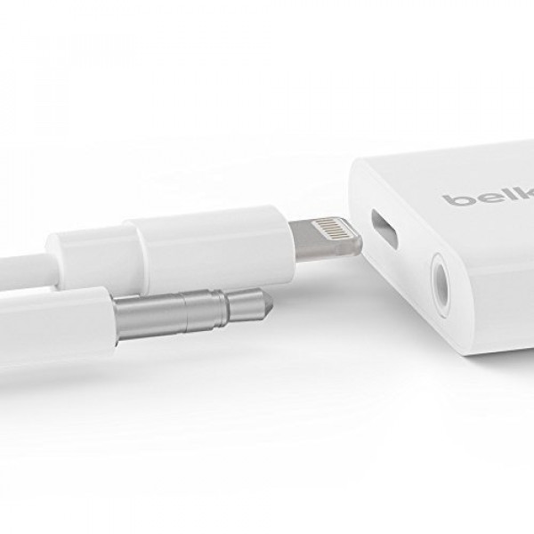 Belkin 3.5 mm Audio + Charge RockStar Adapter for iPhone 7/8 and X