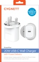 Cygnett 20W USB-C PD Wall Charger UK (White)