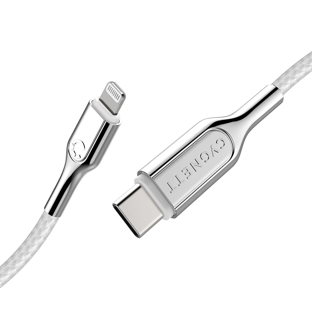 Cygnett Armoured Lightning to USB-C Cable 1M (White)