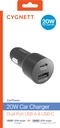 Cygnett CarPower 20W USB-C/20W USB-A Car Charger