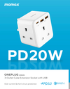 Momax ONEPLUG PD20W 2A1C 3outlet strip (White)