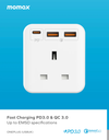 Momax ONEPLUG PD20W 2A1C 3outlet strip (White)