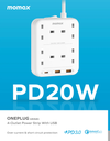 Momax ONEPLUG PD20W 2A1C 4 outlet  (White)
