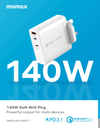 Momax ONEPlug 140W 3-Port GaN Charger (UK) (White)