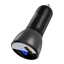 Acefast Metal Car Charger 63W (USB-A+USB-C) with Digital Display