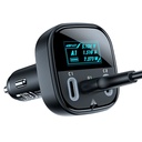 Acefast Metal Car Charger 101W (2xUSB-C+USB-A) with  OLED Smart Display (Black)