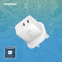 Momax One Plug 35W 2-Port GaN Mini Charger (White)