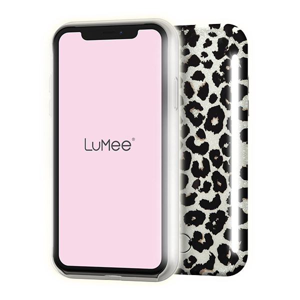LuMee Duo Instafame Lighted Case iPhone 11 Pro/Xs/X ( Leopard Glitter)
