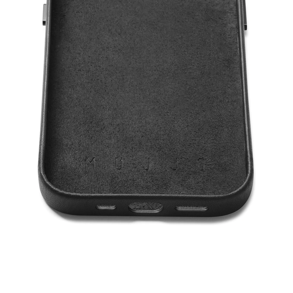 Mujjo Full Leather Wallet Case for iPhone 14 Pro (Black)