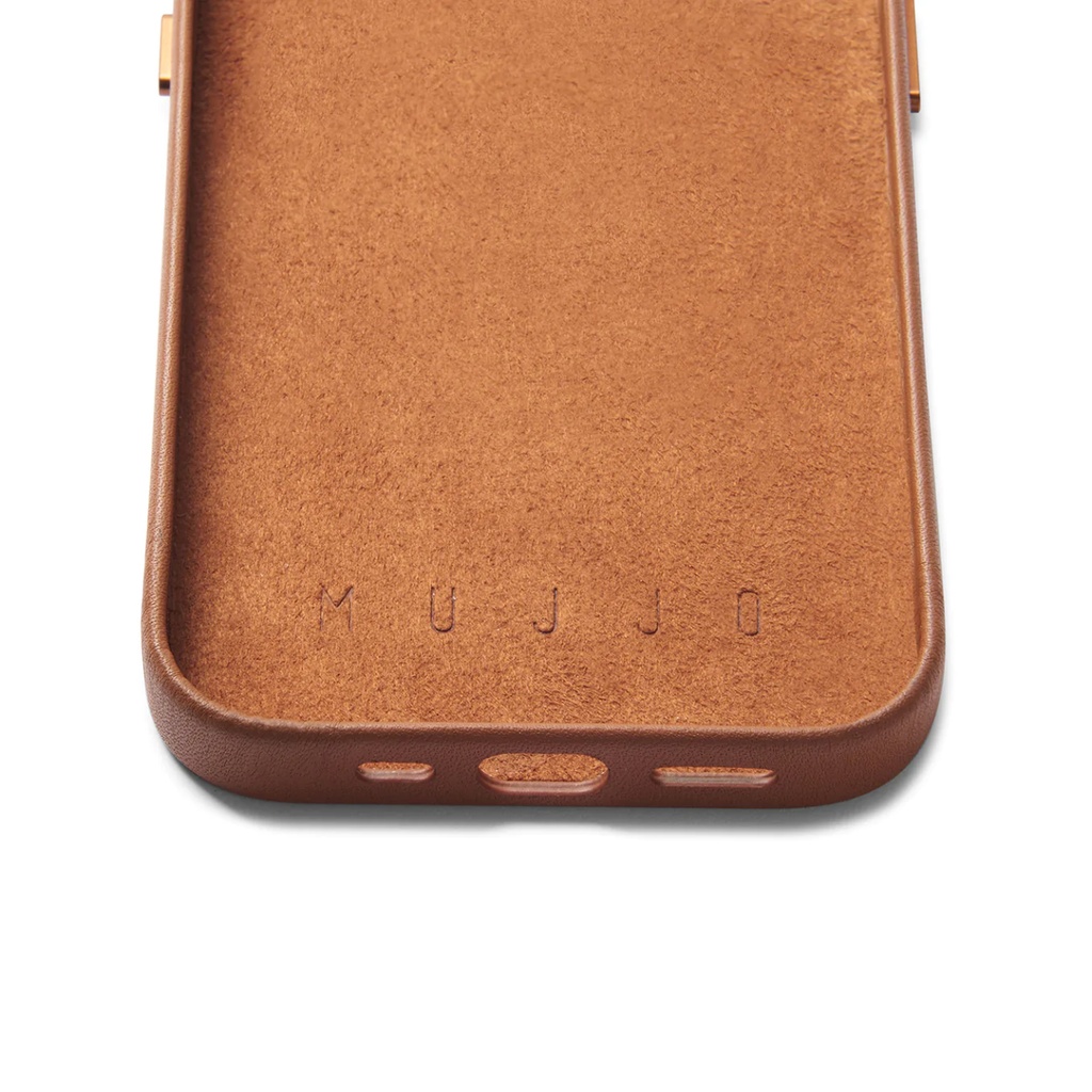 Mujjo Full Leather Wallet Case for iPhone 14 Pro Max (Tan)