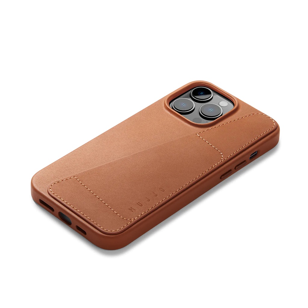 Mujjo Full Leather Wallet Case for iPhone 14 Pro Max (Tan)