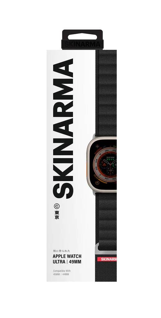 SkinArma Kobu Nylon Strap for Apple Watch Ultra 49mm (Black)