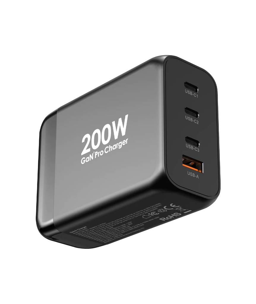 Powerology 200W GaN Smart Terminal (3 PD Port + 1 Q.C Port)