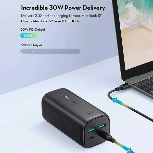 RAVPower 4-Ports Power Bank 20000mAh PD 50W (Black)