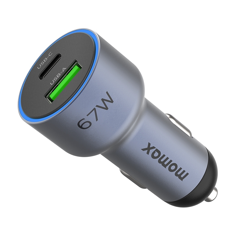 Momax MoVe 67W dual-port car charger (Grey)