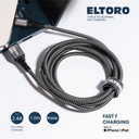 Eltoro Kevlar Black Nylon Cable USB-A TO Lightning 1.5m (Gray)
