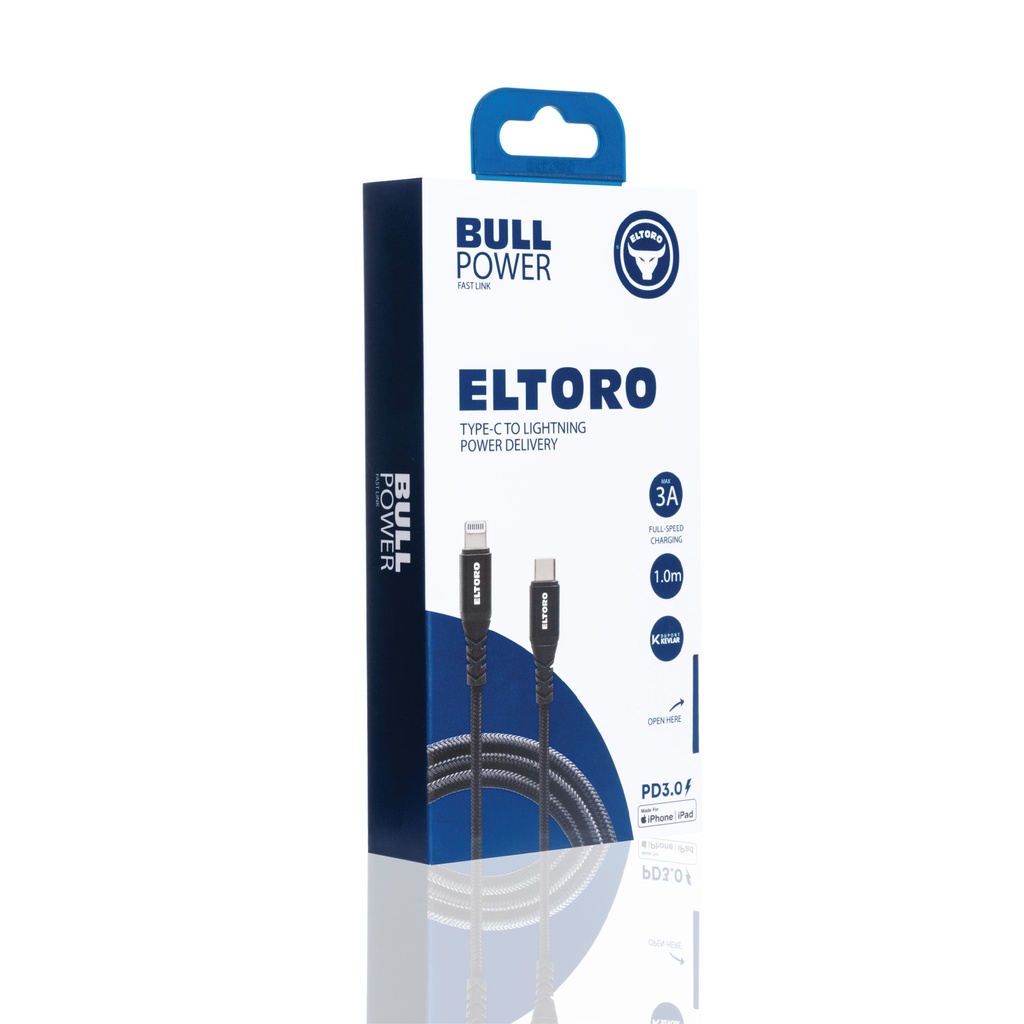 Eltoro Kevlar Black Nylon able USB-C TO Lightning (Black)