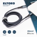 Eltoro Kevlar Black Nylon Cable USB-C TO Lightning 1.5m (Deep Blue)