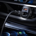 Acefast Metal Car Charger 66W 3 Port 2xUSB-C+USB-A (Black)