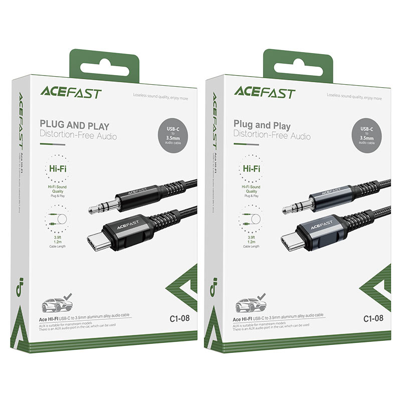 Acefast USB-C to 3.5mm Aluminum Alloy Audio Cable (Space Grey)