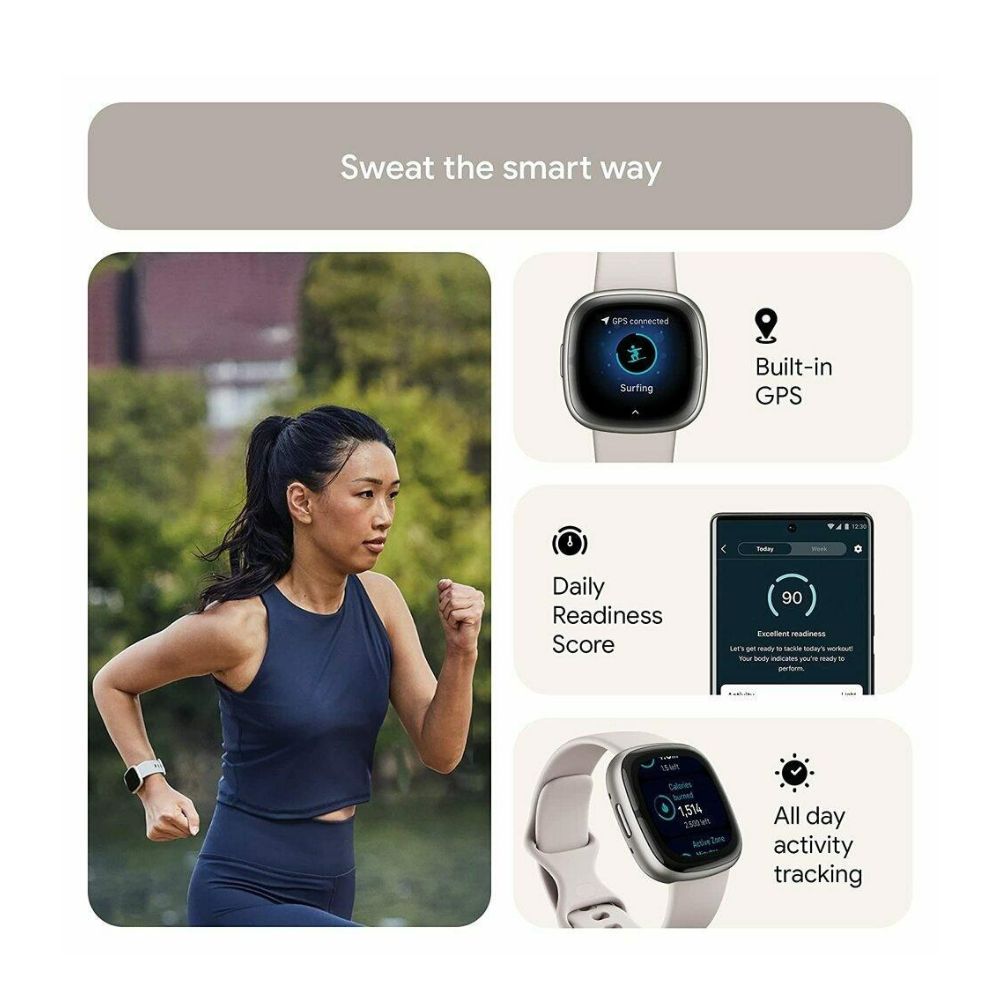 Fitbit Sense 2 (Lunar White/Platinum)