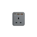 Momax OnePlug 3-Outlet Cube Extension Socket With USB (Grey) 