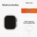 Apple Watch Ultra GPS+Cellular, 49mm Titanium Case with Orange Alpine Loop (Medium)