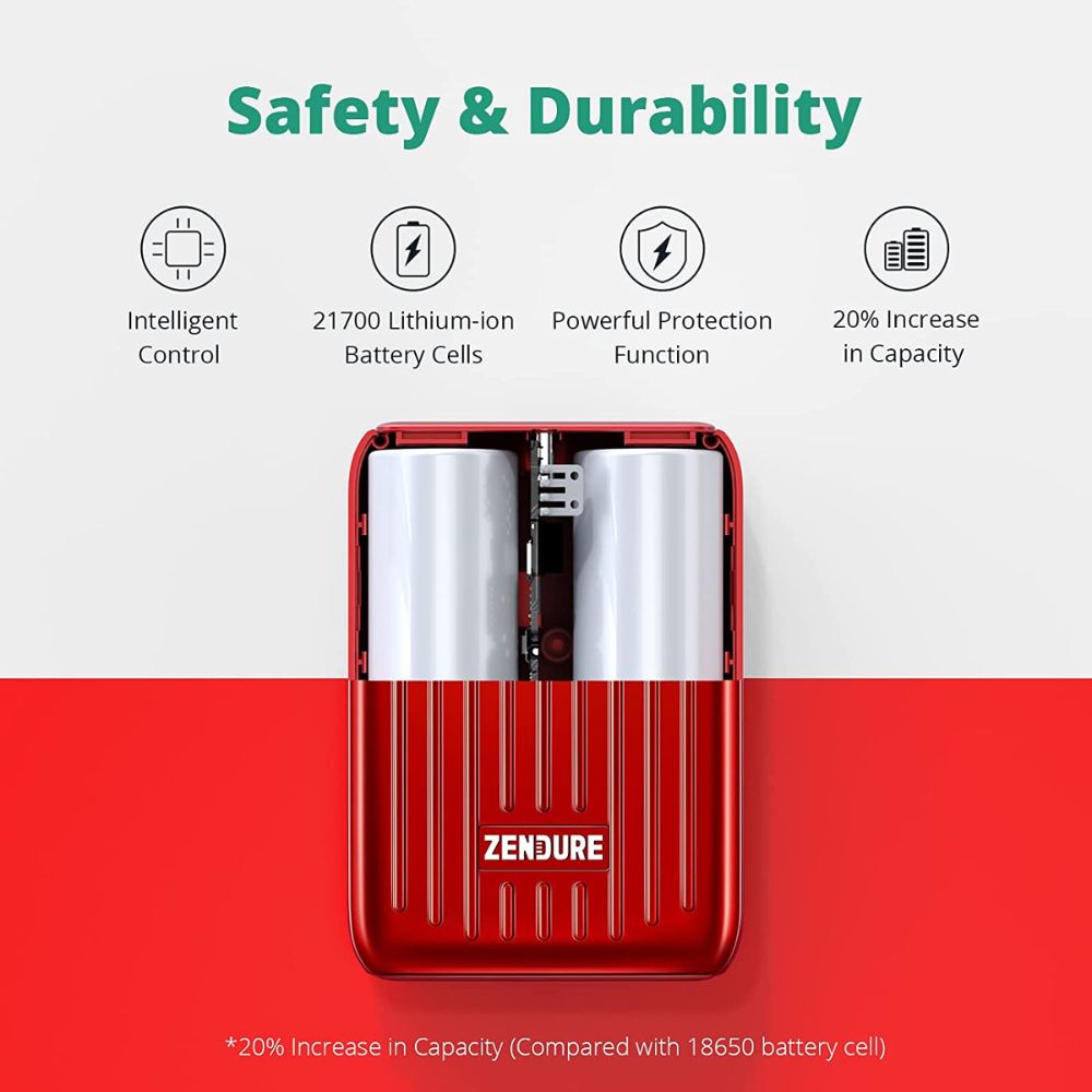 Zendure SuperMini Lightning 10000 mAh Credit Card Sized Red