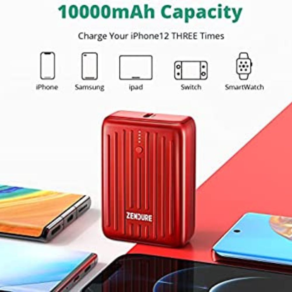 Zendure Small And Fast Power Bank 10000mAh 2 Port Red