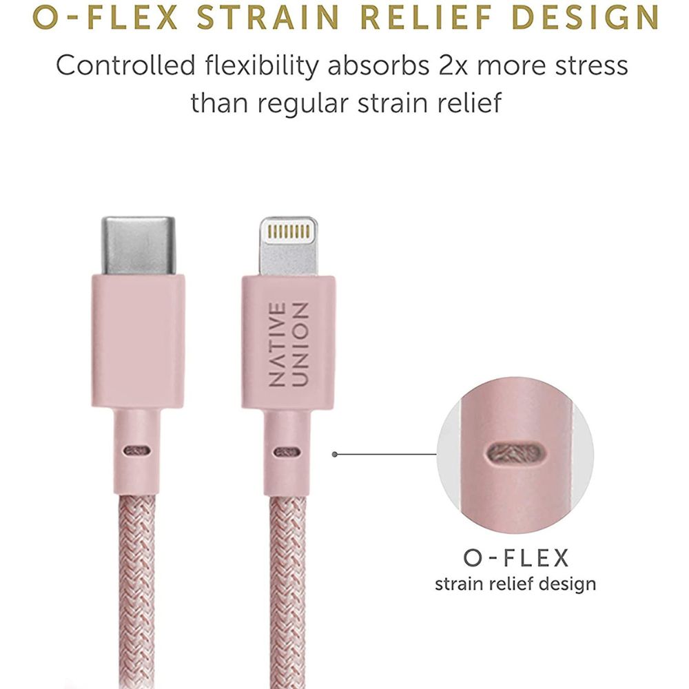 Native Union Belt Cable USB-C to Lightning 1.2m (Rose)