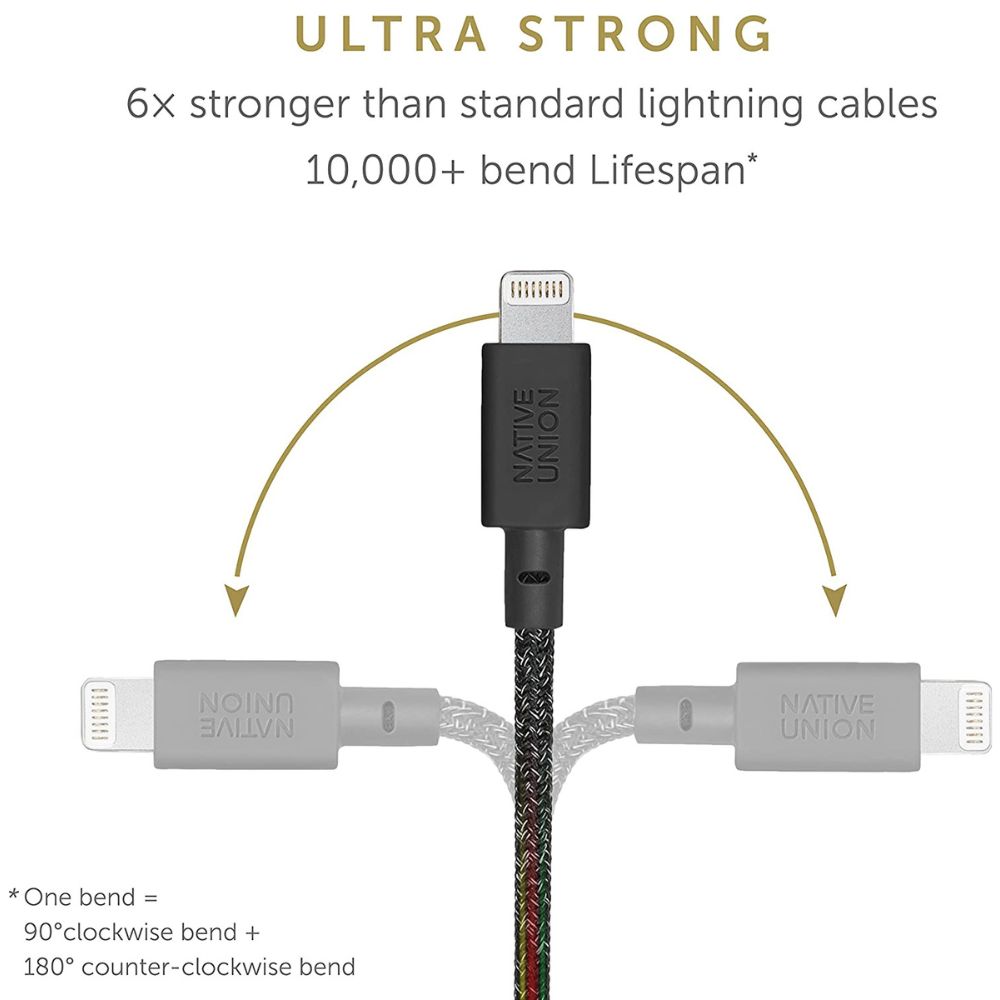 Native Union Belt Cable XL USB-C to Lightning 3m (Cosmos Black)