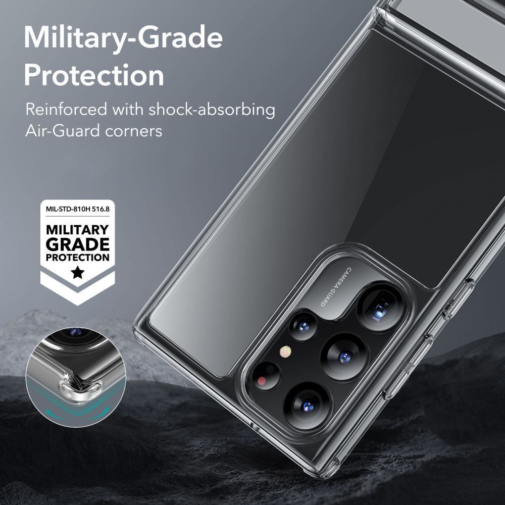 ESR Air Shield Boost Metal Kickstand Case for Samsung Galaxy S23 Ultra (Clear)