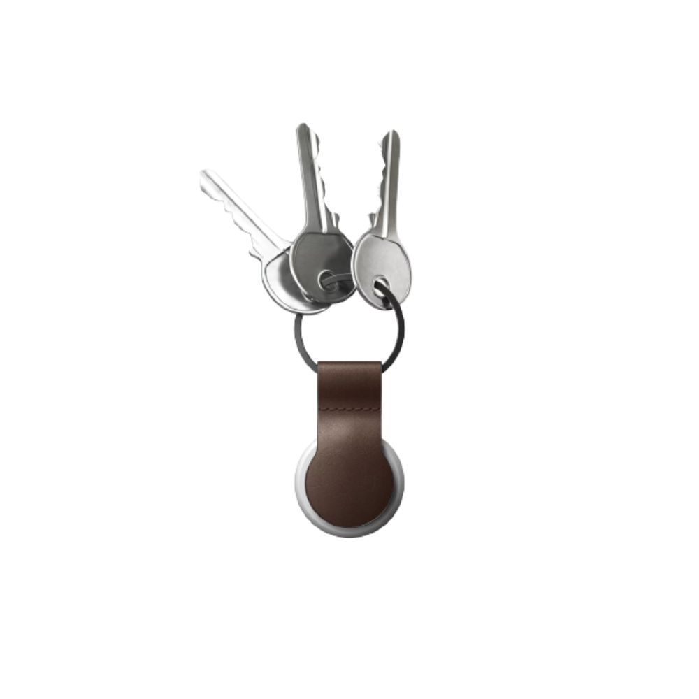 Nomad Leather Loop AirTag Keyring (Rustic Brown/Horween)