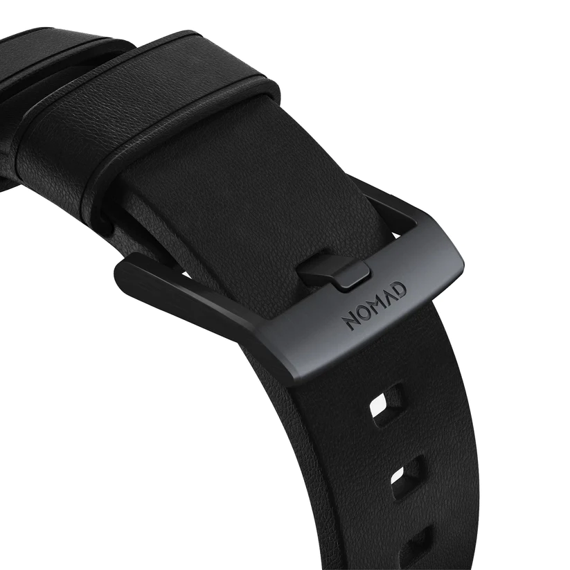 Nomad Active Leather Strap Apple Watch 45mm (Black/Black)