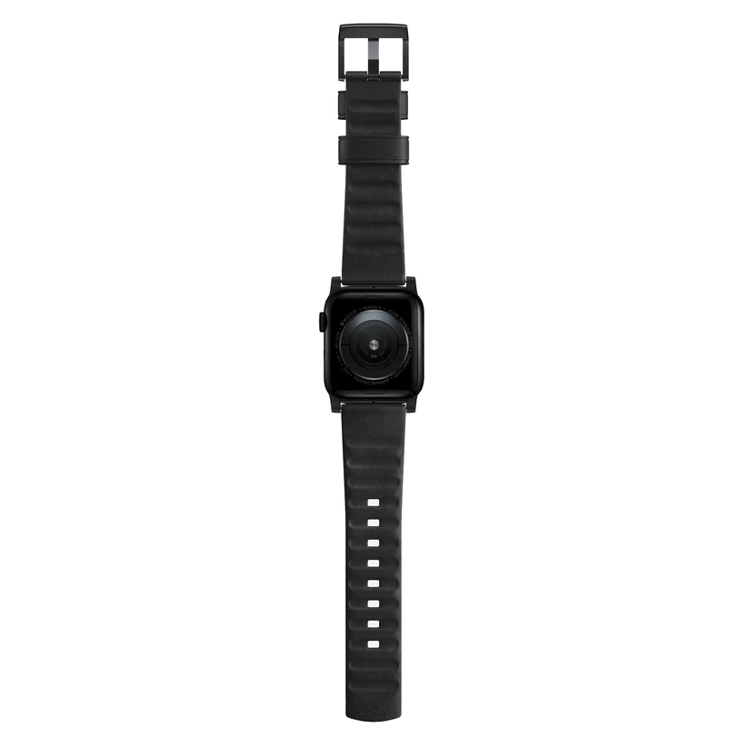 Nomad Active Leather Strap Apple Watch 45mm (Black/Black)