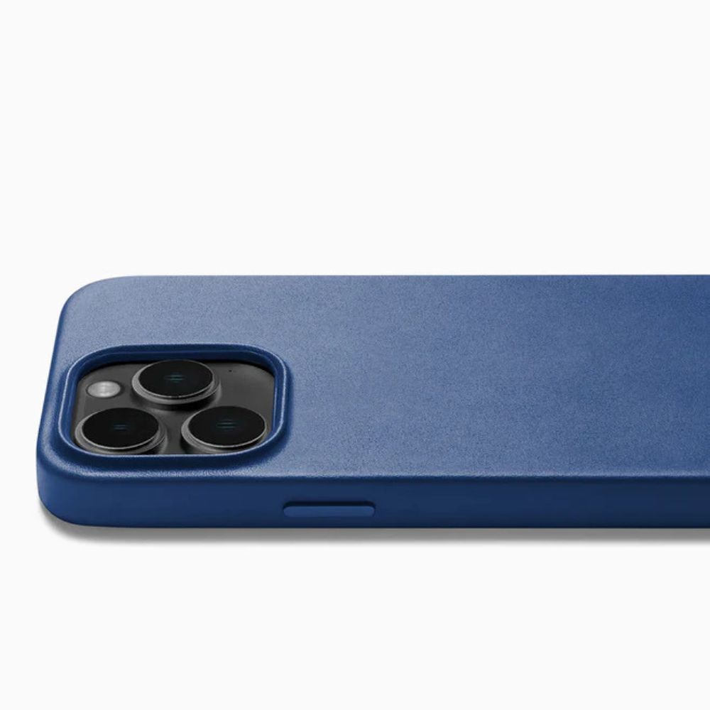 Mujjo Full Leather Case with MagSafe for iPhone 14 Pro (Monaco Blue)