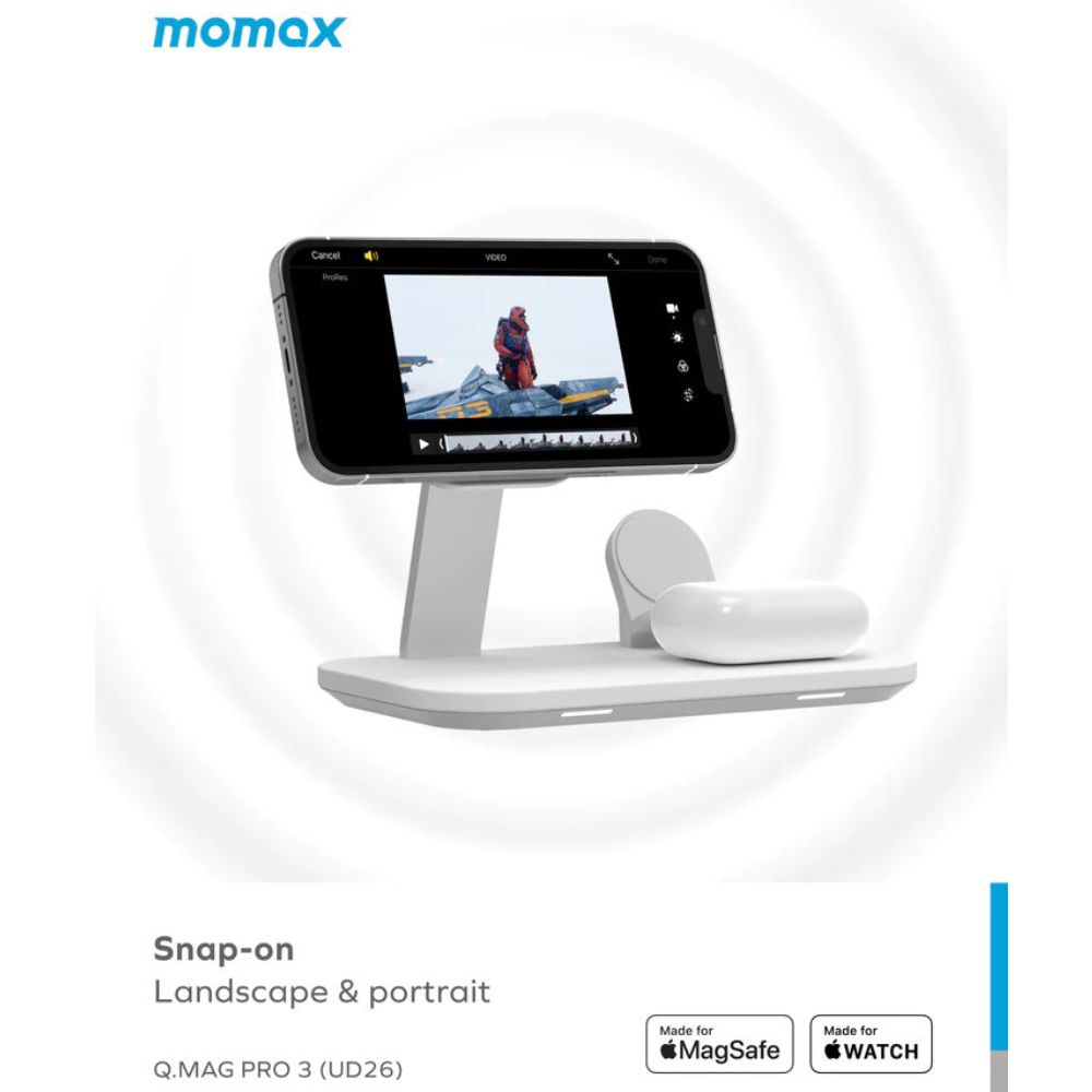 Momax Q.Mag Pro 3 3-in-1 Wireless Charger with MagSafe