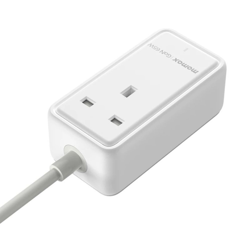 Momax ONEPLUG 65W GaN Extension Cord with USB (White)