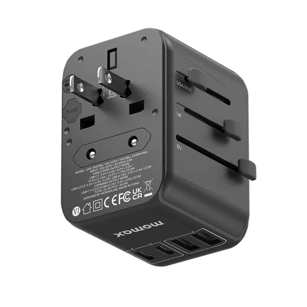 Momax 1-World PD35W 5 ports + AC Travel Adapter (Black)
