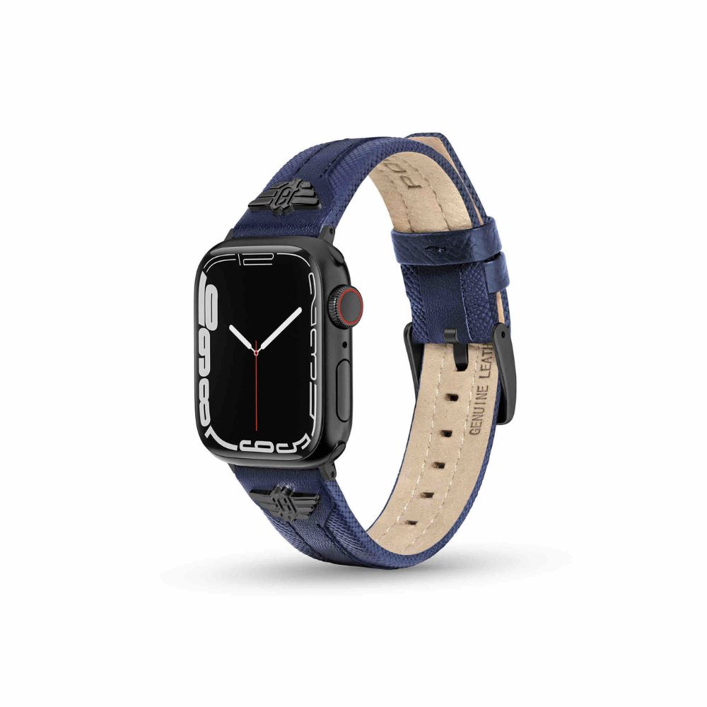 Police Wings Leather Strap for Smart Watch 42/44/45/49mm (Blue)