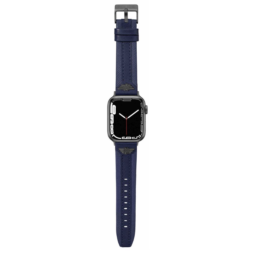 Police Wings Leather Strap for Smart Watch 38/40/41mm (Blue)