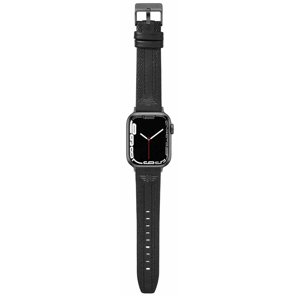 Police Wings Leather Strap for Smart Watch 38/40/41mm (Black)