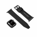 Police Pyramid Leather Strap for Smart Watch 38/40/41mm (Black)