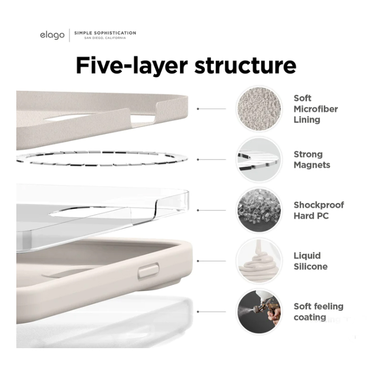 Elago Silicone Magsafe Case iPhone 14 Pro (Stone)