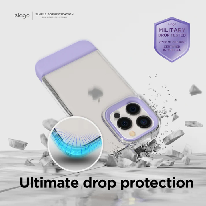Elago Glide Case iPhone 14 Pro Max (Clear/Lovely Pink)