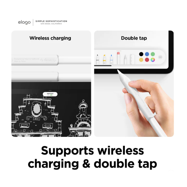 Elago Silicone Grip Holder Apple Pencil (Dark Grey/Mint)