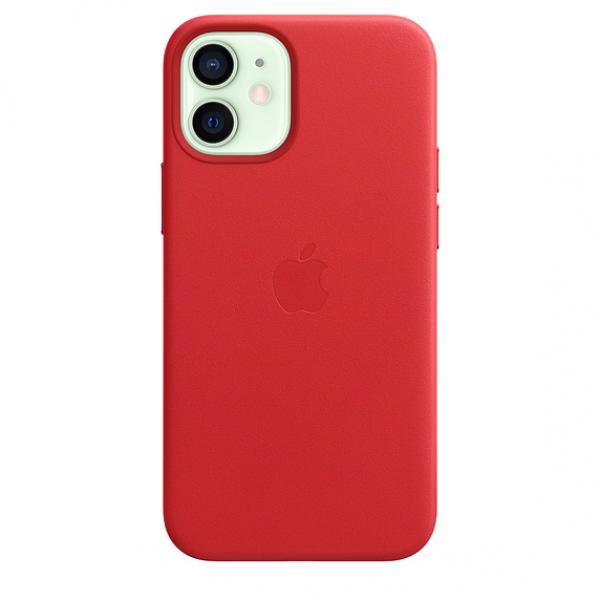 Apple Leather with MagSafe for iPhone 12 Mini (Red)